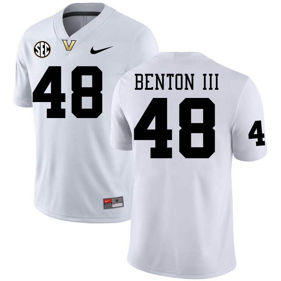 Vanderbilt Commodores #48 Larry Benton III College Football Jerseys Stitched-White